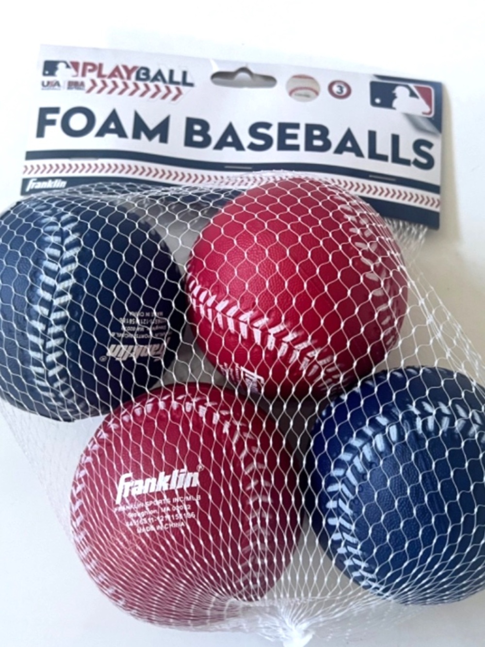 New!!!Franklin Sports Oversized Foam Baseballs Softballs Soft Easy to Catch Ball